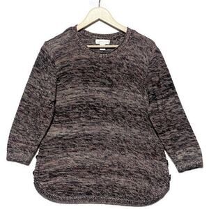 Christopher and Banks Pullover Top Women's Large 3/4 Sleeves Multicolor Purple